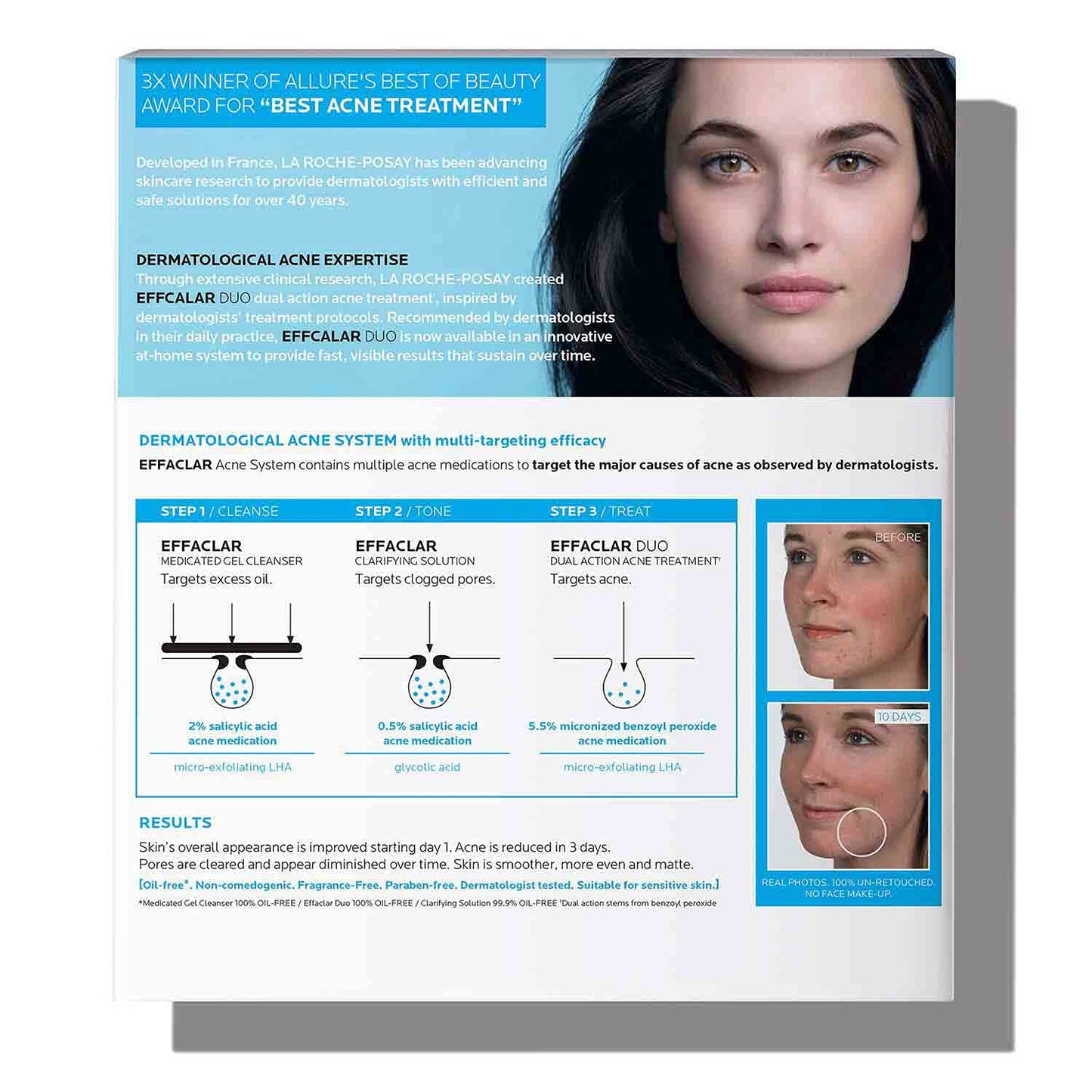 La Roche-Posay Effaclar Dermatological 3-Step Acne Treatment System