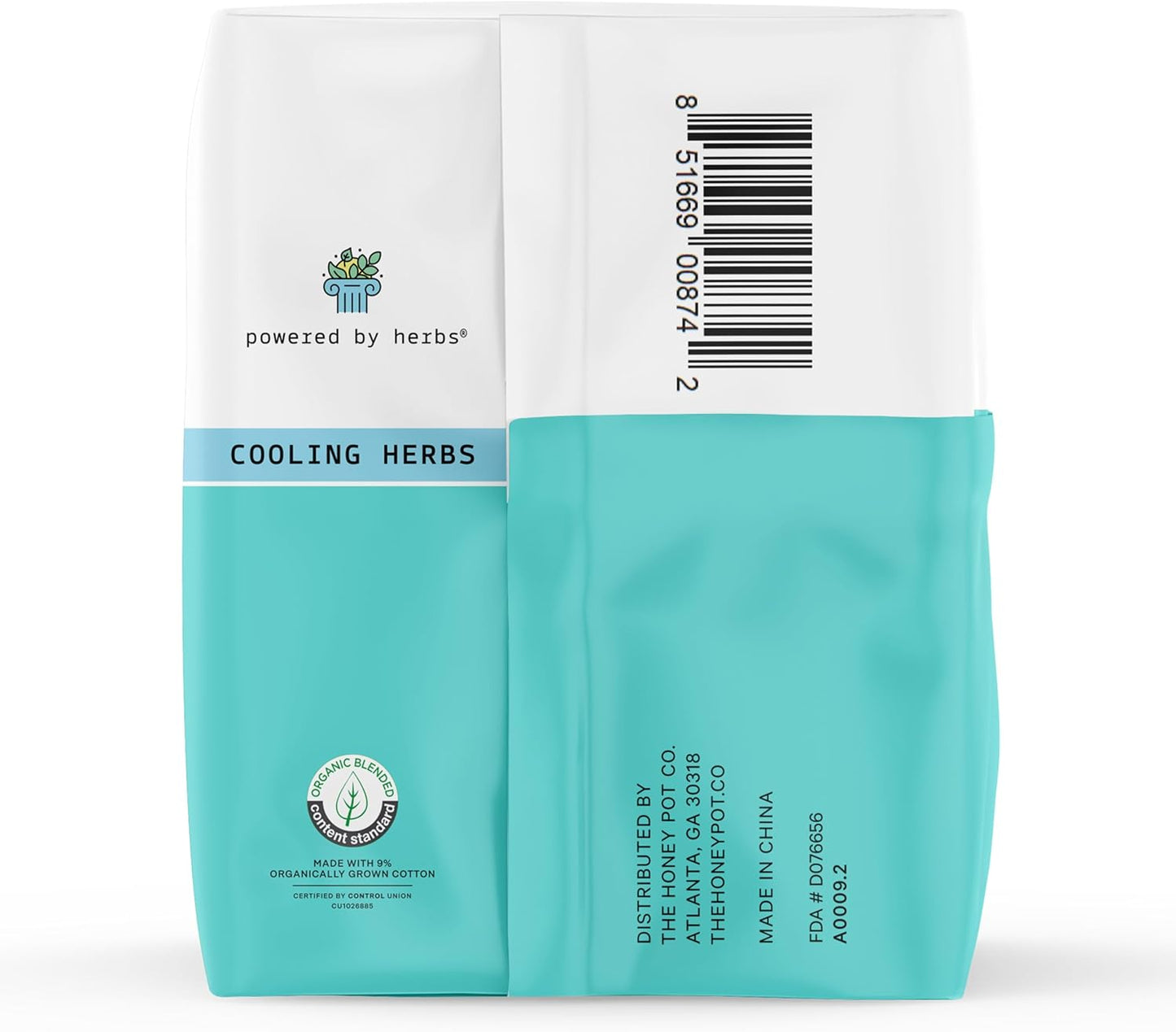 The Honey Pot Company Herbal Pads with Wings, Organic Cotton Cover