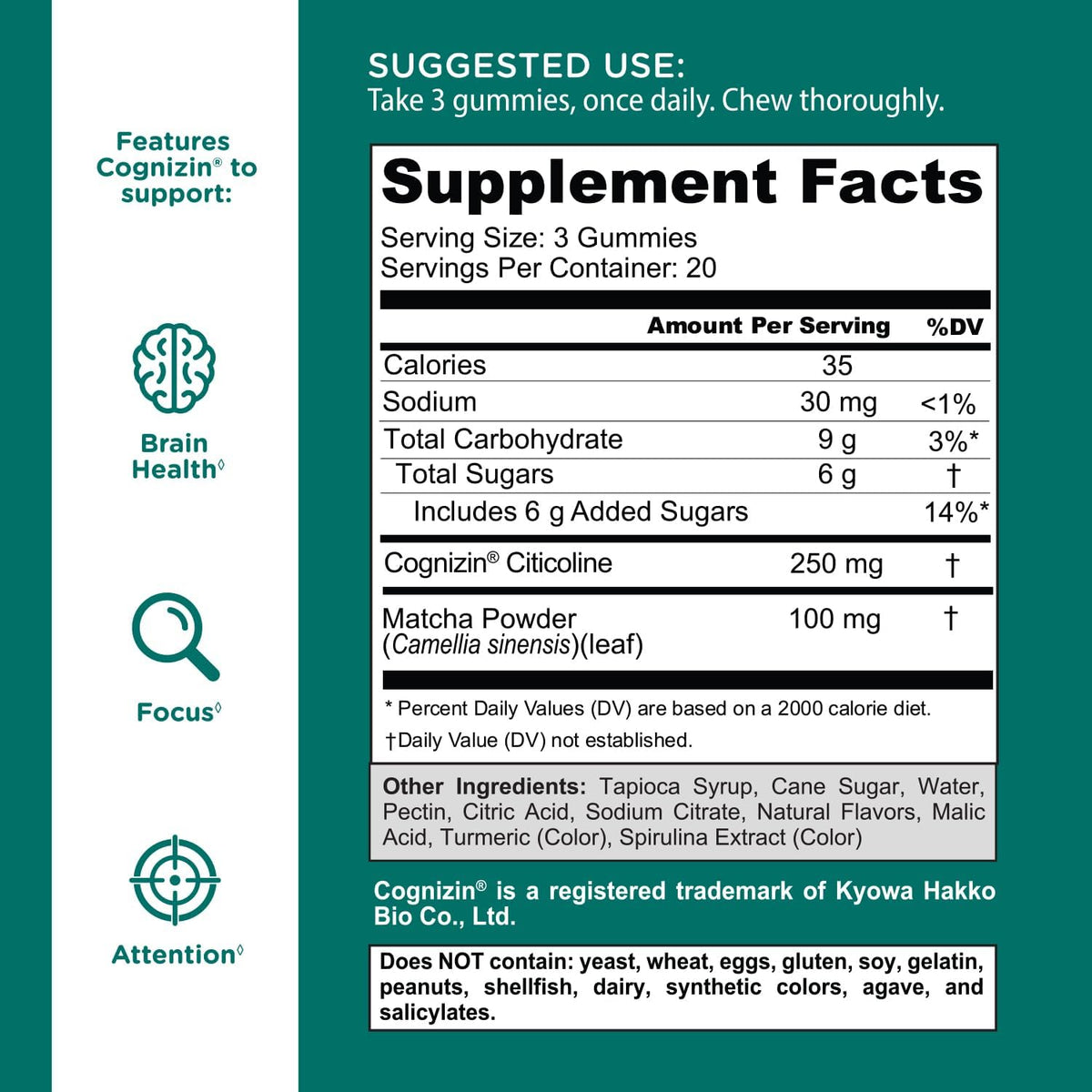 Goli Matcha Mind Cognitive Gummies
