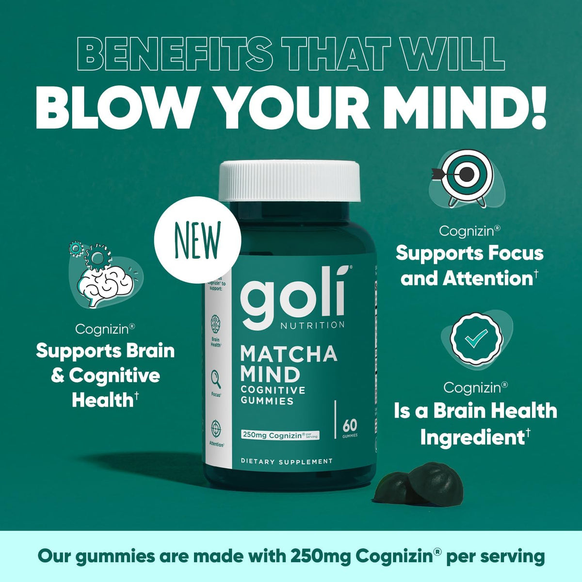 Goli Matcha Mind Cognitive Gummies