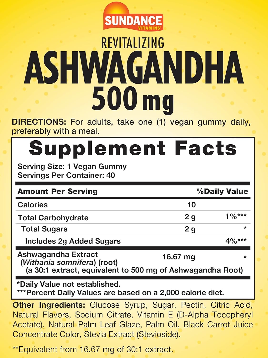Sundance Ashwagandha 500mg Gummies