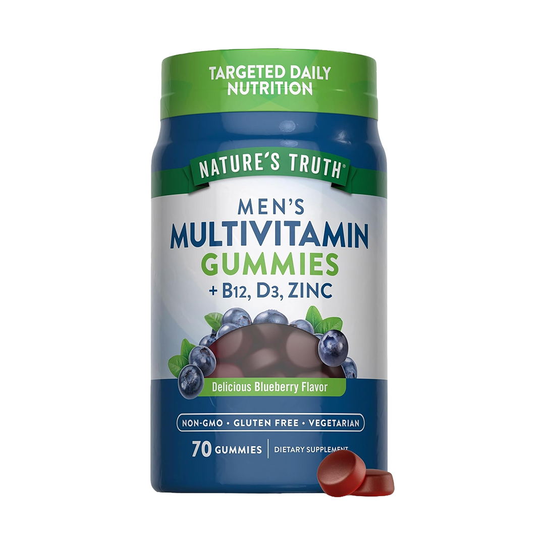 Nature's Truth Men's Multivitamin Gummies with B-12, D3, Zinc