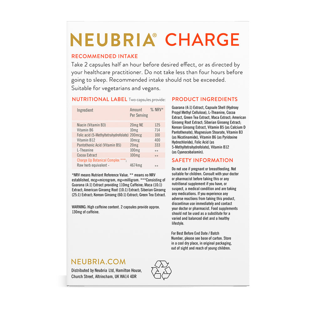 Neubria Charge®: Natural Energy Supplement