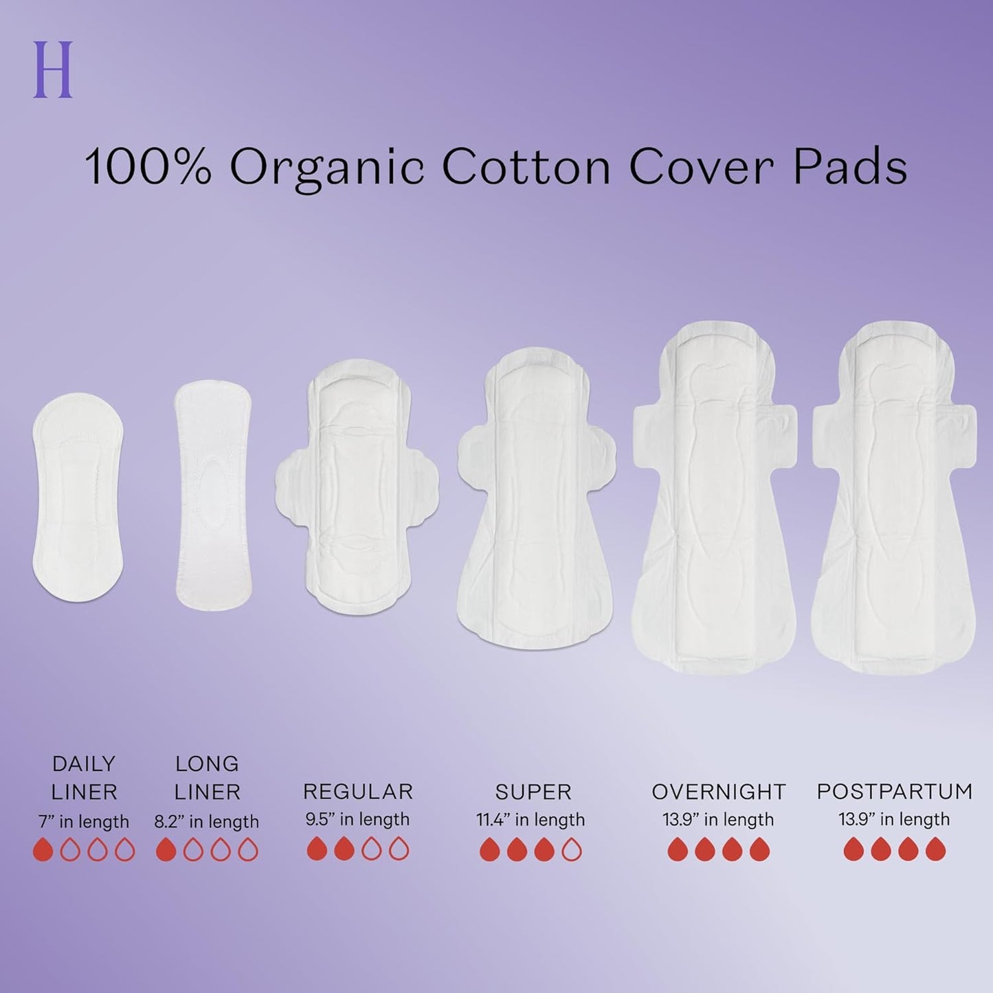 The Honey Pot Co. Herbal "Regular" Pads with Wings, Organic Cotton Cover