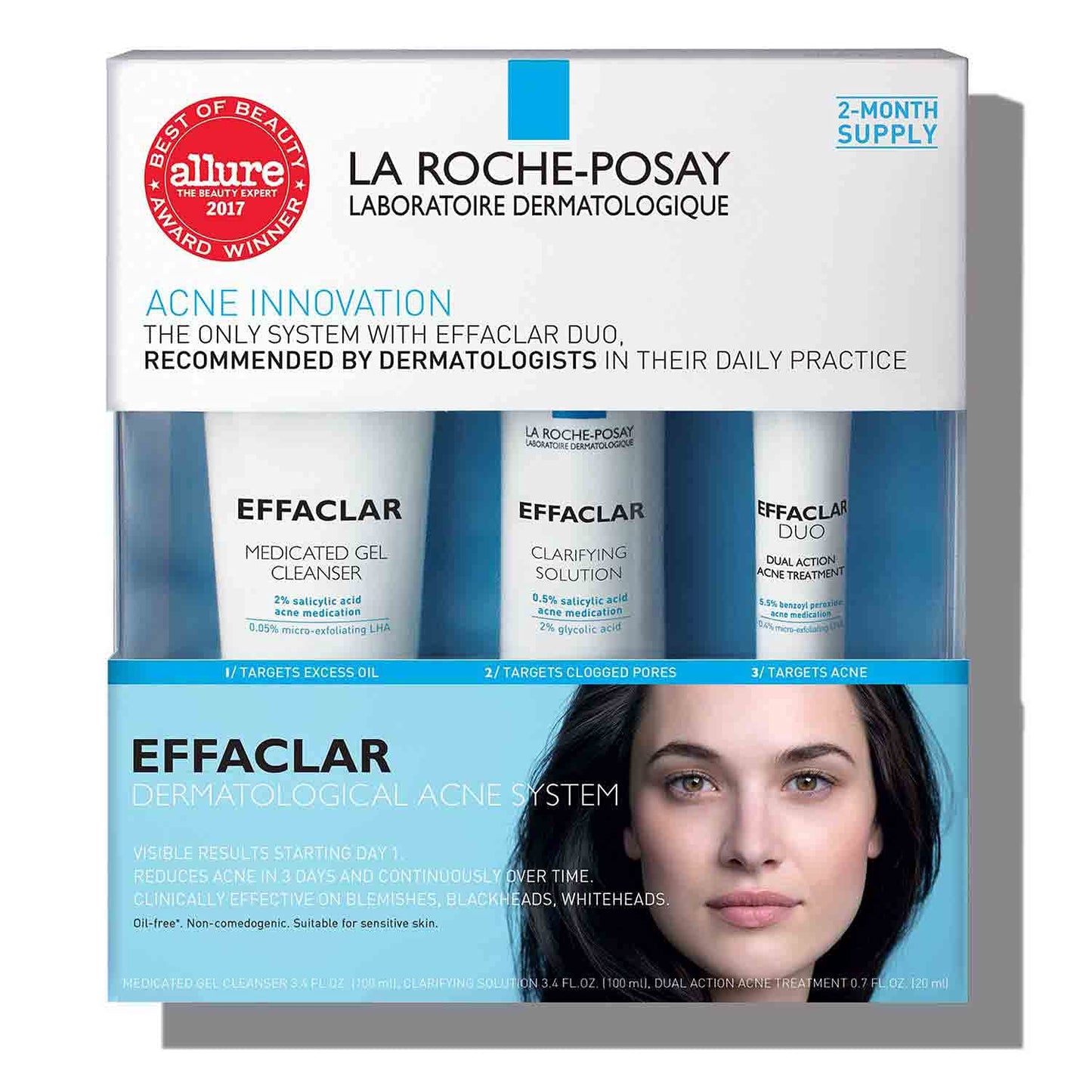 La Roche-Posay Effaclar Dermatological 3-Step Acne Treatment System