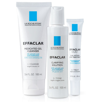 La Roche-Posay Effaclar Dermatological 3-Step Acne Treatment System