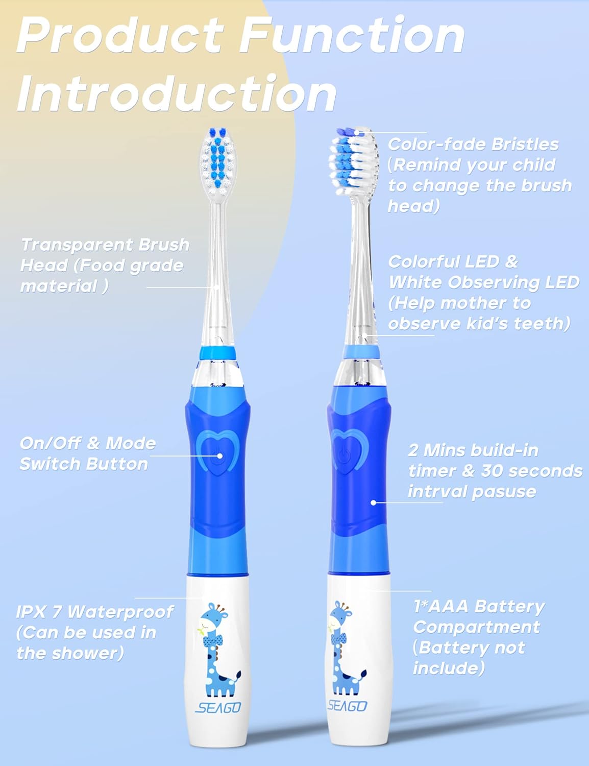 Seago Kids Sonic Electric Toothbrush