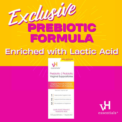 vH Essentials Prebiotic pH Balanced Vaginal Suppositories