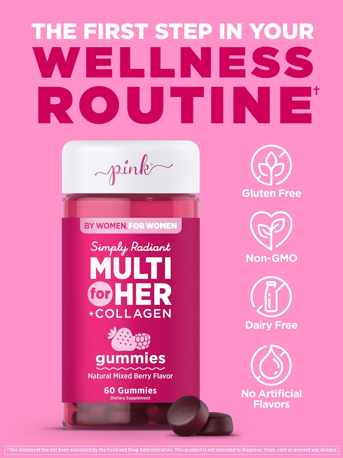 Pink Simply Radiant Multi-For-Her + Collagen Gummies 60s