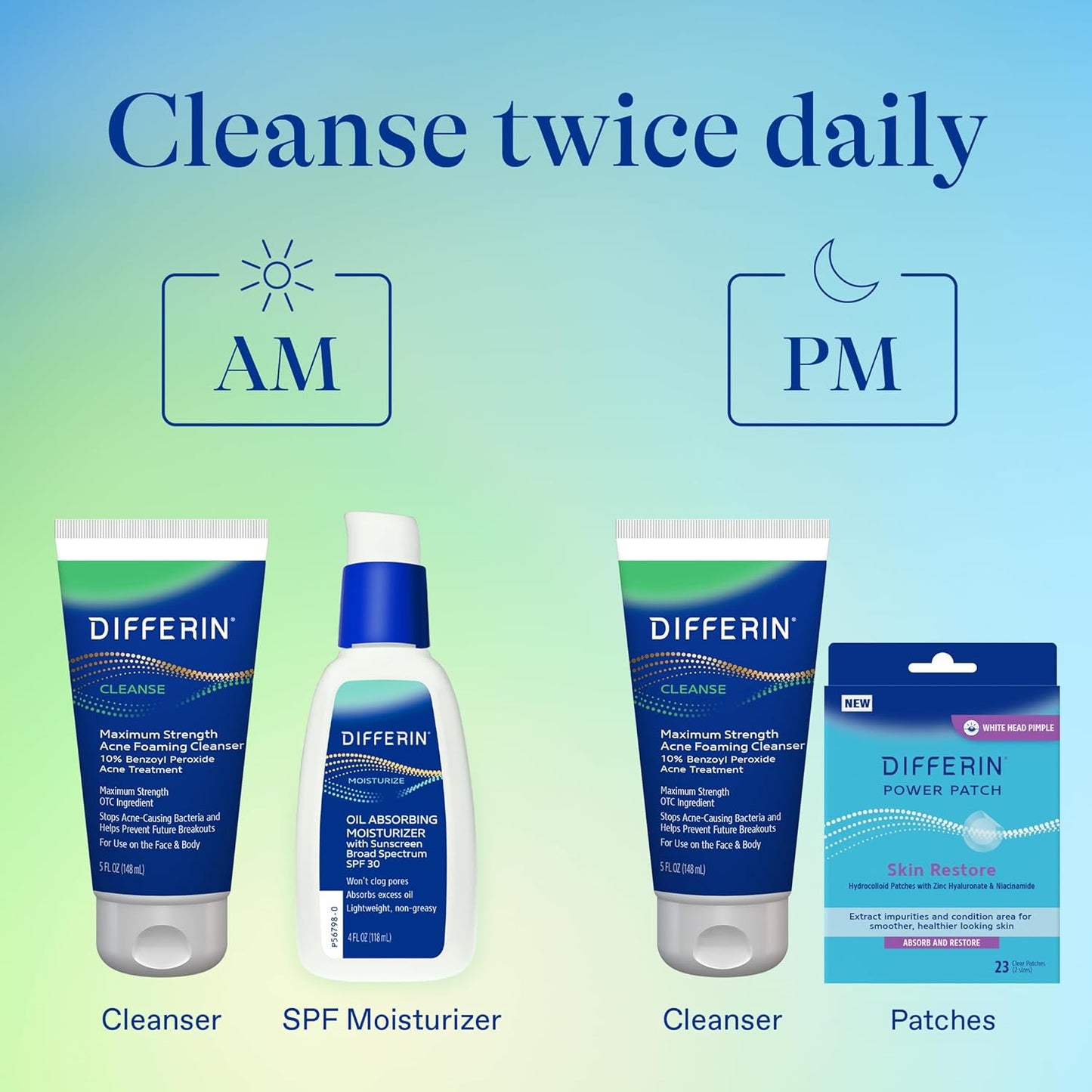 Differin Acne Foaming Cleanser with 10% Benzoyl Peroxide