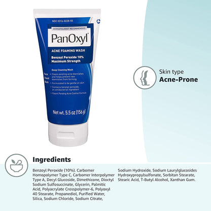 PanOxyl Acne Foaming Wash Benzoyl Peroxide 10%