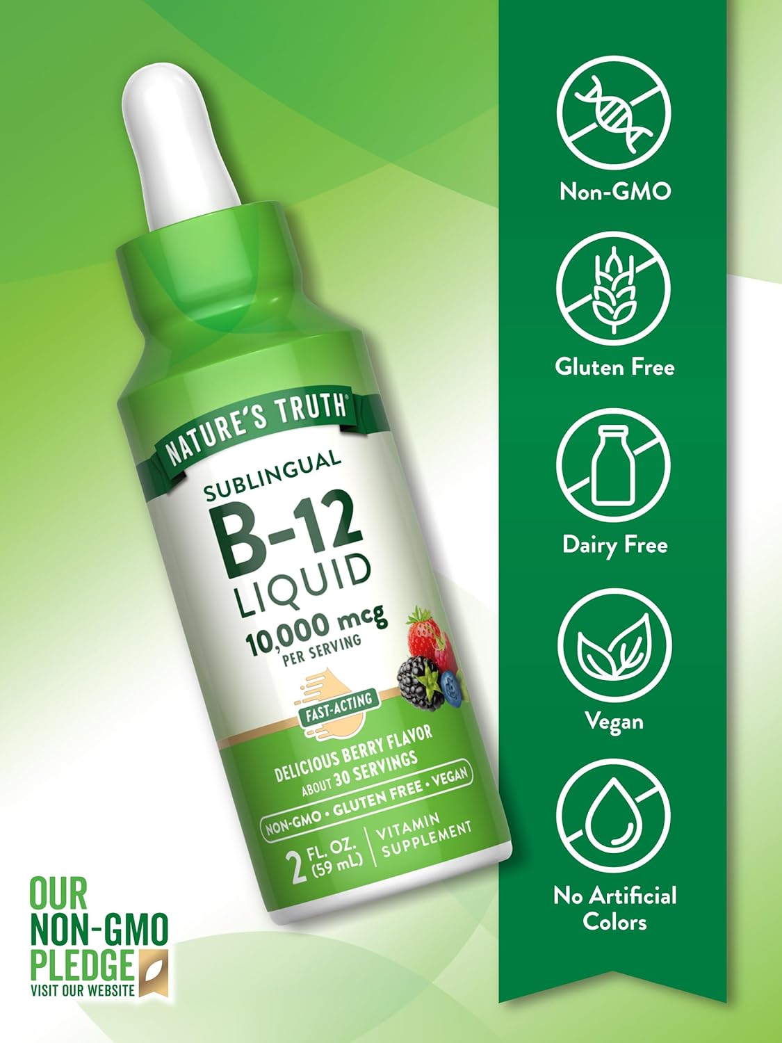 Nature's Truth Vitamin B-12 Sublingual 10,000 mcg Liquid