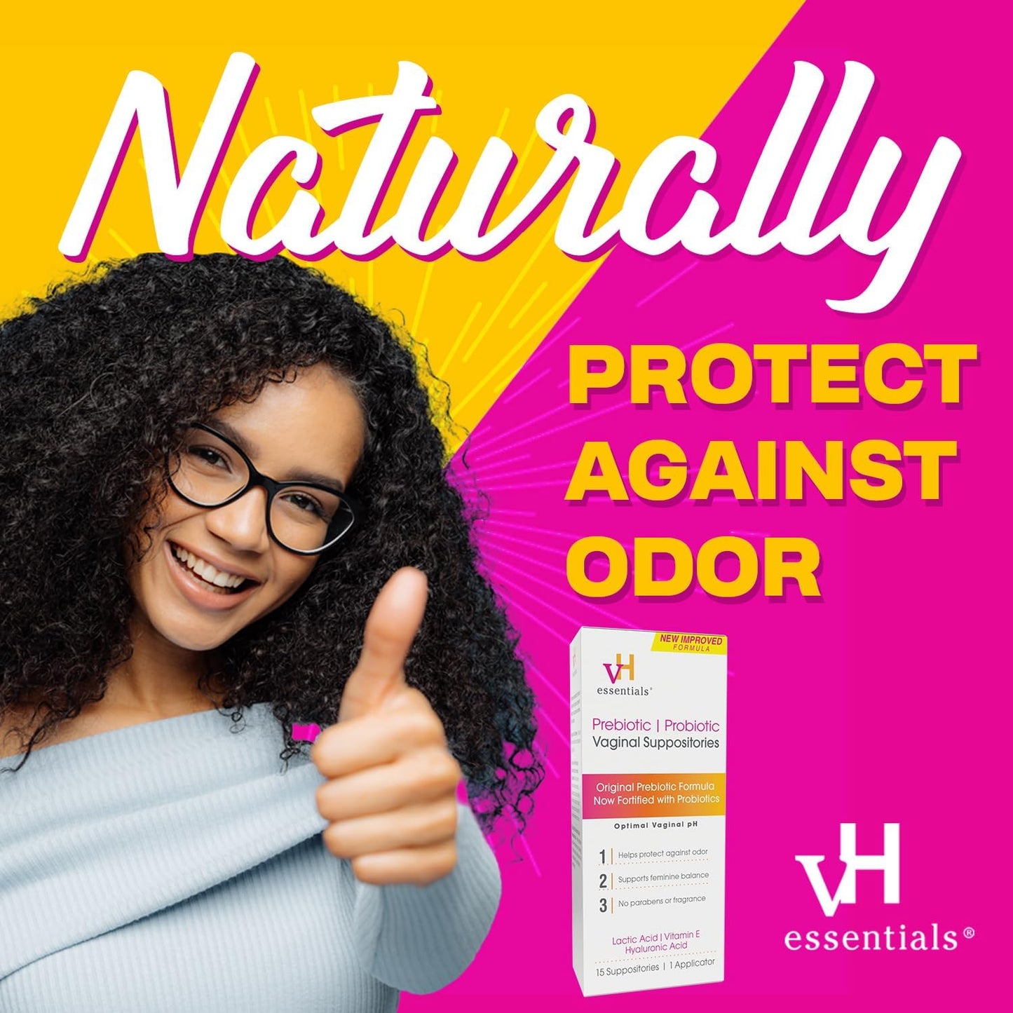 vH Essentials Prebiotic pH Balanced Vaginal Suppositories