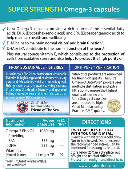 Vitabiotics Ultra Omega-3 Super Strength High Purity Fish Oil Capsules