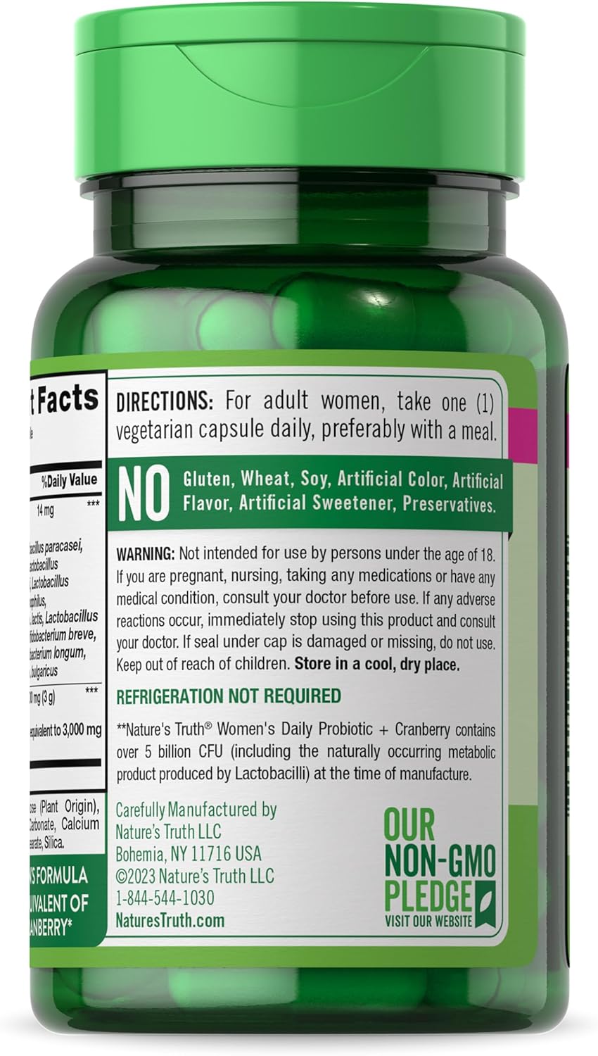 Nature's Truth Women's Daily Probiotic & Cranberry