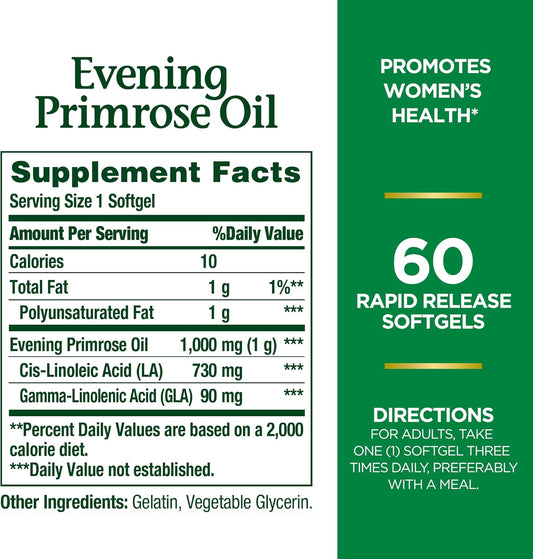 Nature’s Bounty Evening Primrose Oil 1000mg (Softgels)