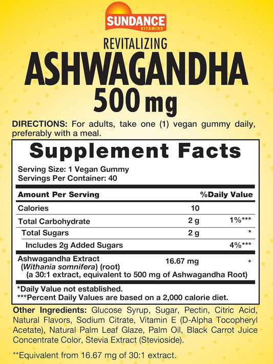 Sundance Ashwagandha 500mg Gummies