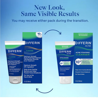 Differin Acne Foaming Cleanser with 10% Benzoyl Peroxide