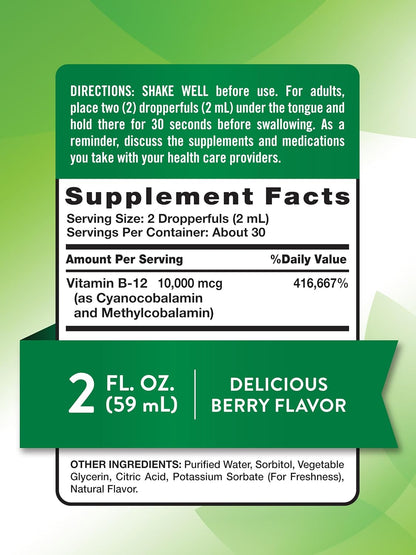 Nature's Truth Vitamin B-12 Sublingual 10,000 mcg Liquid