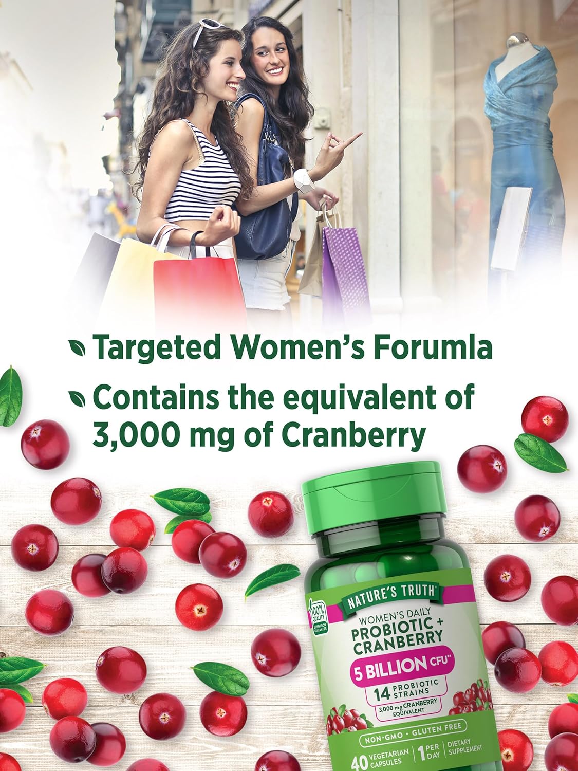 Nature's Truth Women's Daily Probiotic & Cranberry