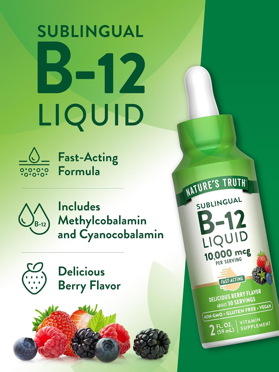 Nature's Truth Vitamin B-12 Sublingual 10,000 mcg Liquid