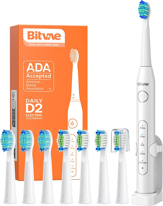 Bitvae Ultrasonic Electric Toothbrush - White